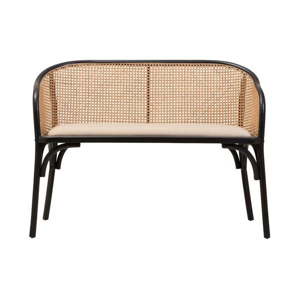 Черна/в естествен цвят подплатена пейка Cebu – Premier Housewares-image-2