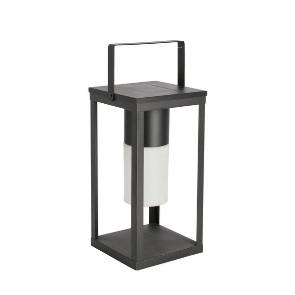 Черен LED фенер със соларен панел/с USB (височина 38 cm) Solar – Bizzotto