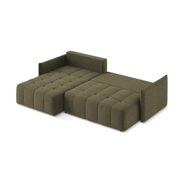 Разтегателен ъглов диван с място за съхранение в цвят каки (ляв ъгъл) Moku – Makamii-image-4