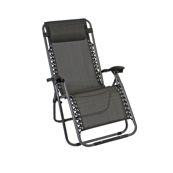 Сиво метално градинско кресло Luna – Garden Pleasure-image-2