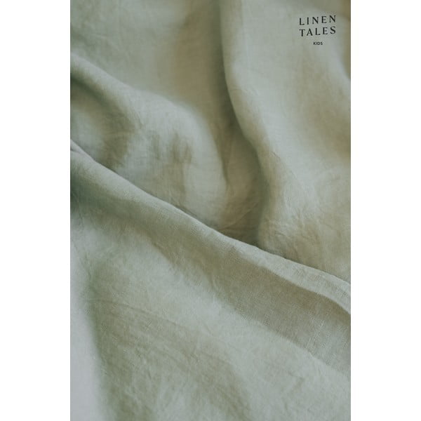 Детски зелен ленен чаршаф Nature, 60 x 120 cm - Linen Tales-image-1