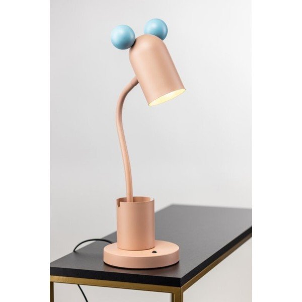 Светлосиньо-розова настолна лампа с метален абажур (височина 50 см) Mouse - GTV-image-1