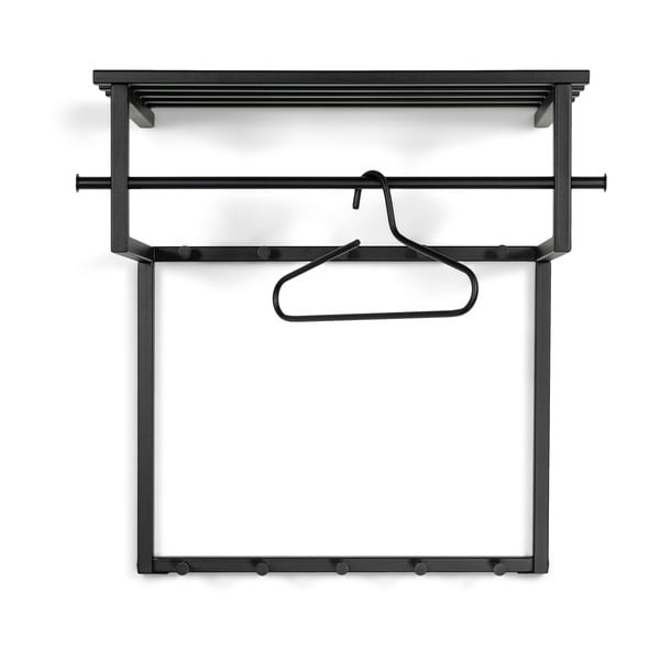 Черна метална стенна закачалка с рафт 76 cm Rizzoli – Spinder Design-image-2