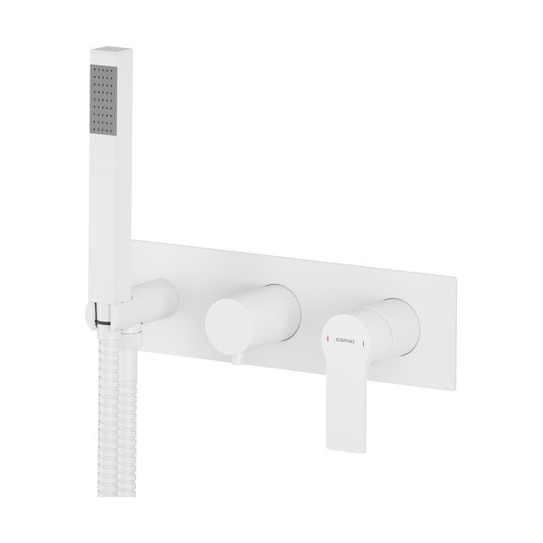 Бяла вградена душ батерия (3 изхода) Pax – Sapho-image-2