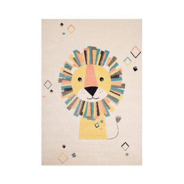 Béžovokrémový dětský hnědý koberec Zala Living Lion, 120 x 170 cm