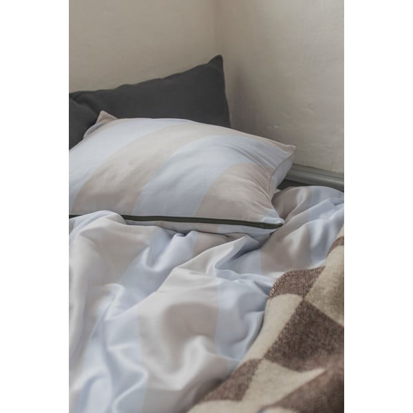 Светлосиво-бежово двойно удължено спално бельо от памучен сатен 200x220 cm Diagonal – Mette Ditmer Denmark-image-4