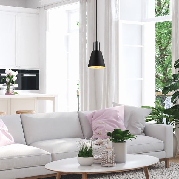 Черно висящо осветително тяло ø 14 cm Kem – Opviq lights-image-3