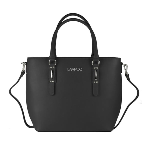 Černá kožená kabelka Lampoo Baso