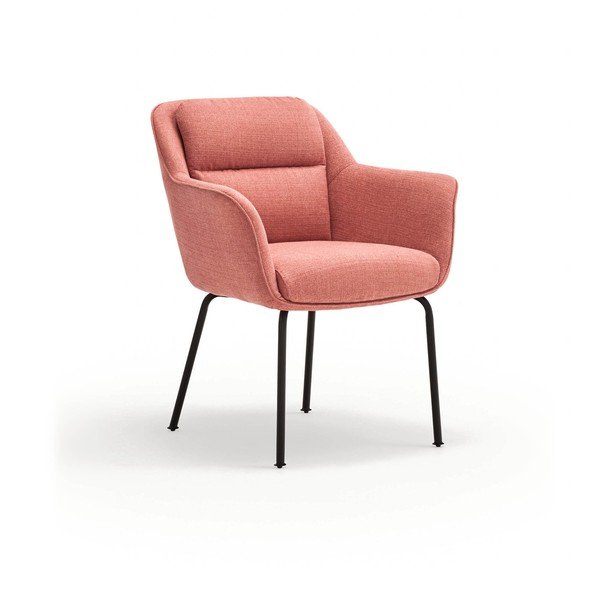 Розов тапициран трапезен стол с подлакътници Sadira – Teulat