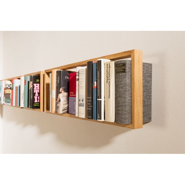 Knižní police z dubového dřeva das kleine b b9, výška 34 cm-image-1