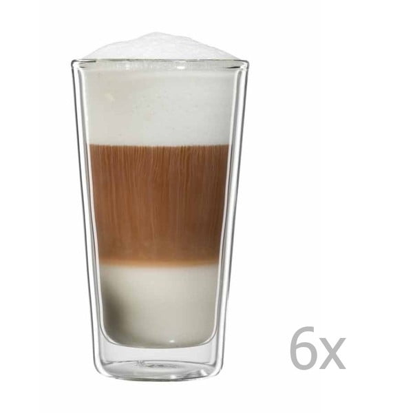 Sada 6 sklenic na latte macchiato bloomix Milano