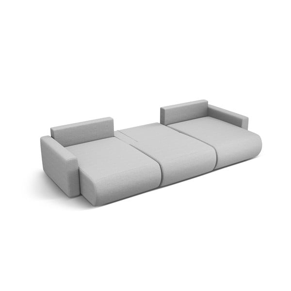 Светлосив разтегателен ъглов диван с място за съхранение (U форма) Belfast – Cosmopolitan Design-image-2