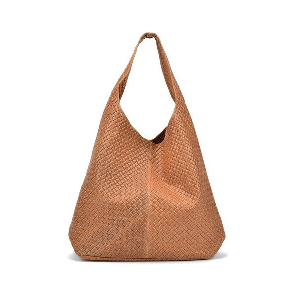 Кафява кожена чанта в цвят коняк Barbara - Mangotti Bags