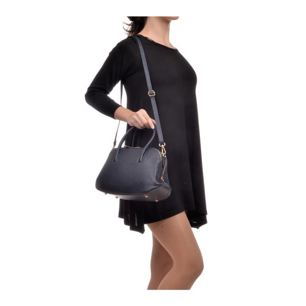 Тъмносиня кожена чанта Mangotti Marion - Mangotti Bags-image-3