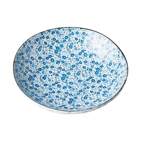 Синя и бяла керамична дълбока чиния Daisy, ø 21 cm Blue Daisy - MIJ