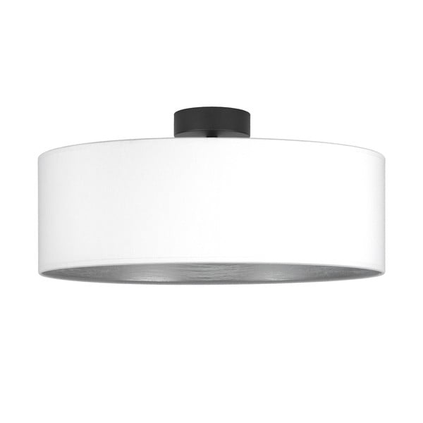 Бяла лампа за таван със сребърни детайли XL, ⌀ 45 cm Tres - Sotto Luce