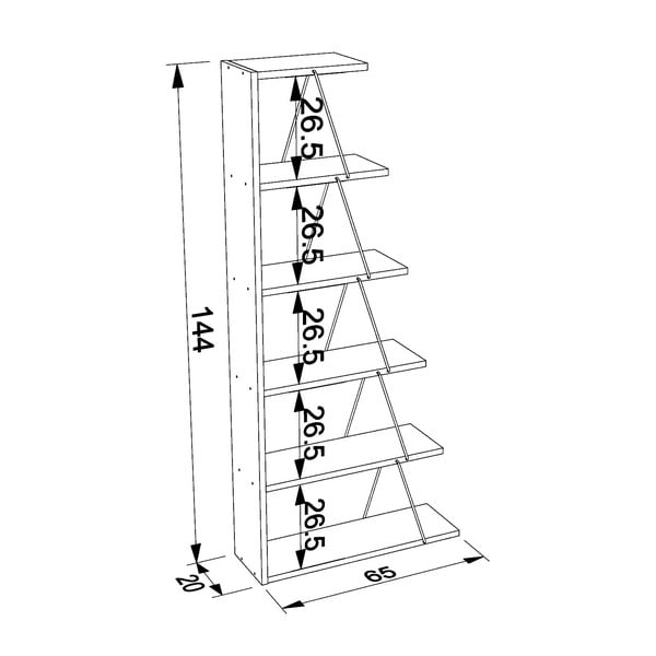Рафт за книги Rafevi Tars Mini от орехово дърво - Unknown-image-4