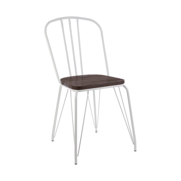 Бял/в естествен цвят трапезен стол от масивен бряст District – Premier Housewares