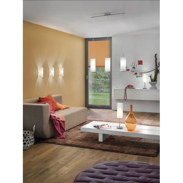 Бяло и сребристо висящо осветително тяло със стъклен абажур TROY 3 – EGLO-image-3