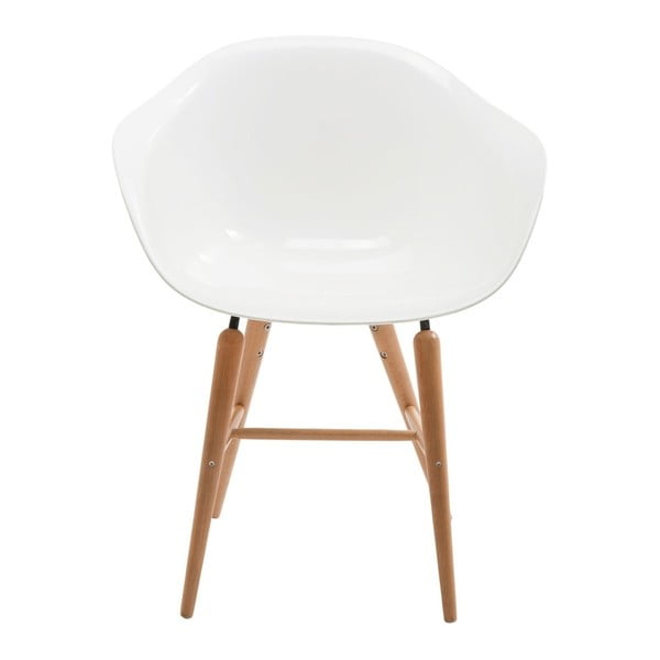 Sada 4 bílých židlí s nohami z bukového dřeva Kare Design Forum