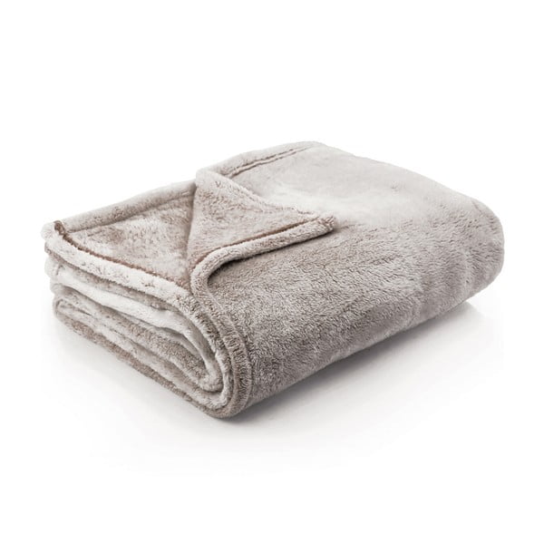 Светлокафяво одеяло от микрофибър Fluff Brown, 220 x 240 cm - DecoKing