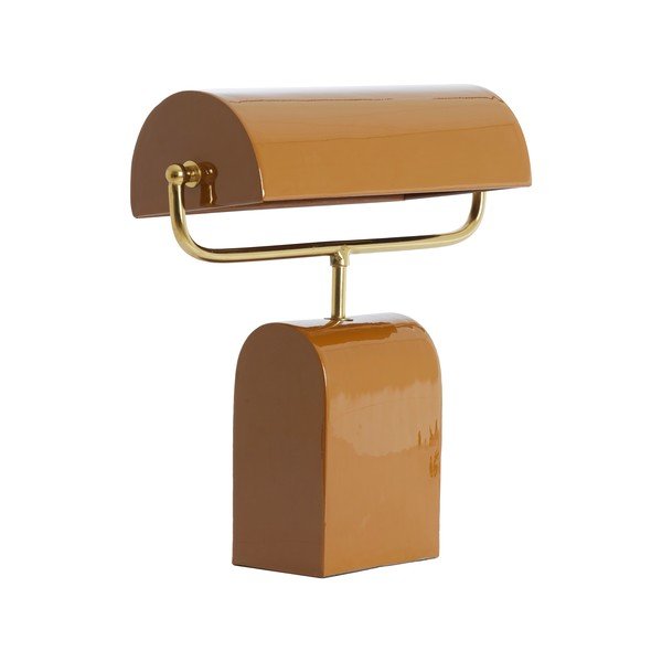 Оранжева метална настолна лампа (височина 38 cm) Cardona – Light & Living