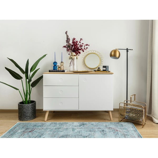 Син вискозен килим Lara Aqua, 120 x 170 cm - Universal-image-1