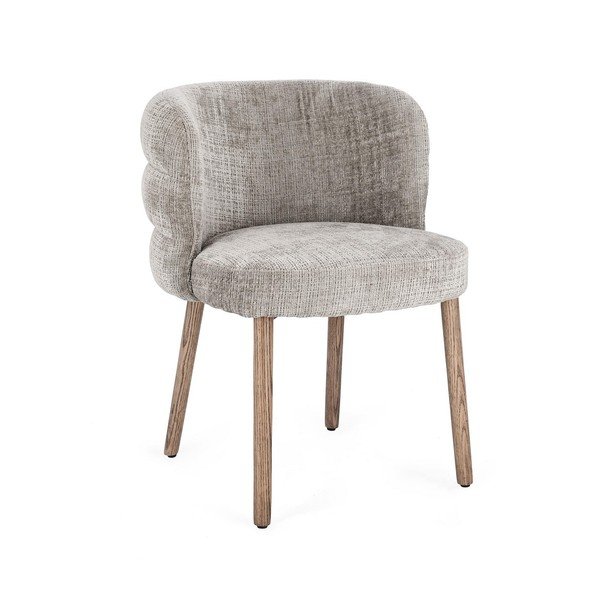 Сив тапициран трапезен стол Ilma – Bizzotto