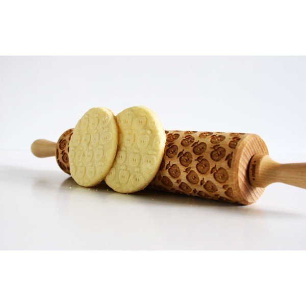 Дървен релефен валяк за тесто Apples - Valek-image-2