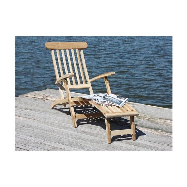 Кафяв градински шезлонг от масивно дърво Java – Garden Pleasure-image-1