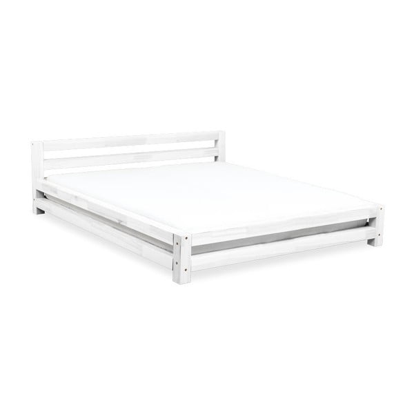Двойно легло от бял смърч Двойно легло, 200 x 200 cm - Benlemi