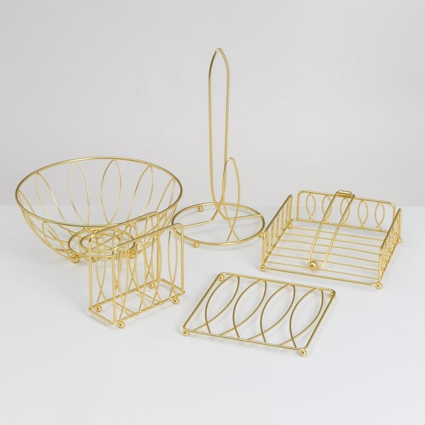 Метална стойка за кухненска хартия  в златист цвят ø 16 cm – Casa Selección-image-1