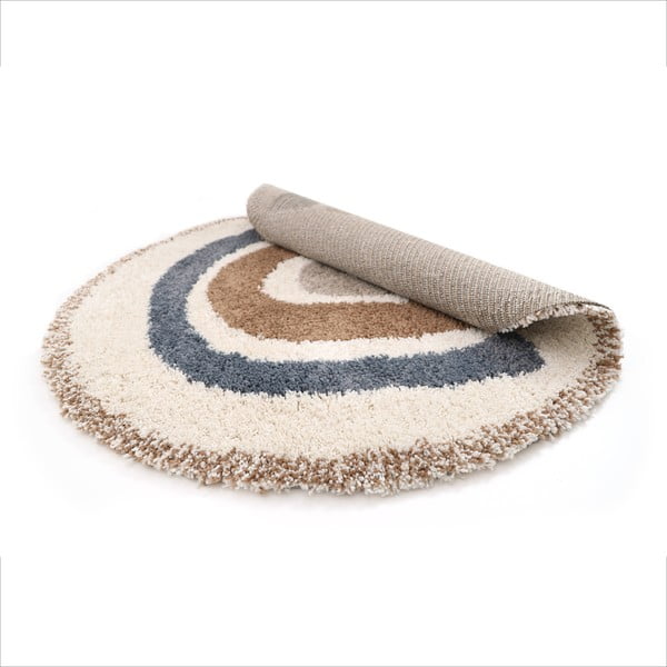 Бежов кремав детски килим със смес от юта ø120 cm Bohemian Rainbow Bleu – Nattiot-image-4
