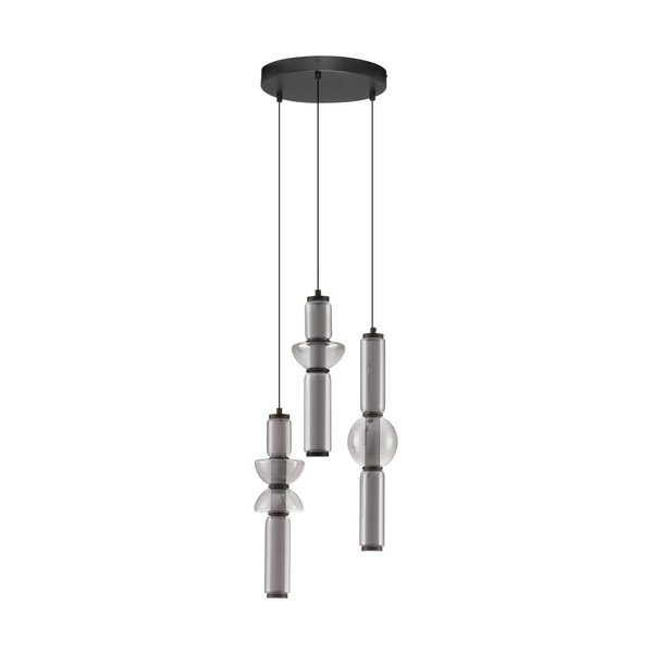 Сиво стъклено LED затъмняващо се висящо осветително тяло ø 38 cm Ulon – Nova Luce