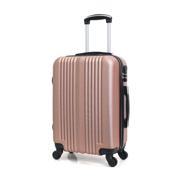 Cestovní kufr v barvě růžového zlata na kolečkách Hero Lipari, 37 l-image-4