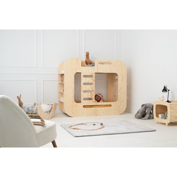 Двуетажно легло с място за съхранение в естествен цвят 90x200 cm Mundo - Adeko-image-2