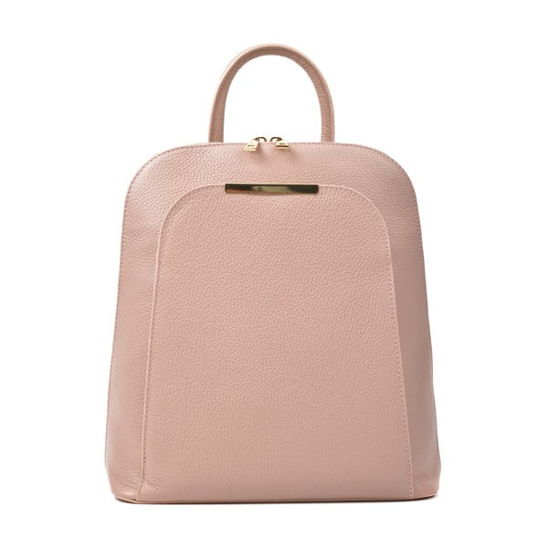 Růžový dámský kožený batoh Renata Corsi