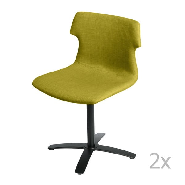 Sada 2 olivových čalouněných židlí D2 Techno One