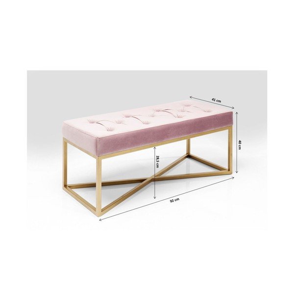 Светлорозова кадифена пейка Crossover - Kare Design-image-1