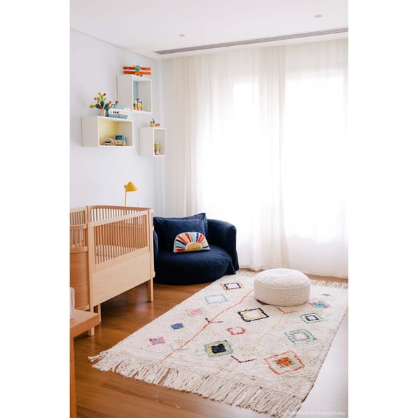 Кремав ръчно изработен памучен килим подходящ за пране 140x200 cm Kaarol – Lorena Canals-image-1