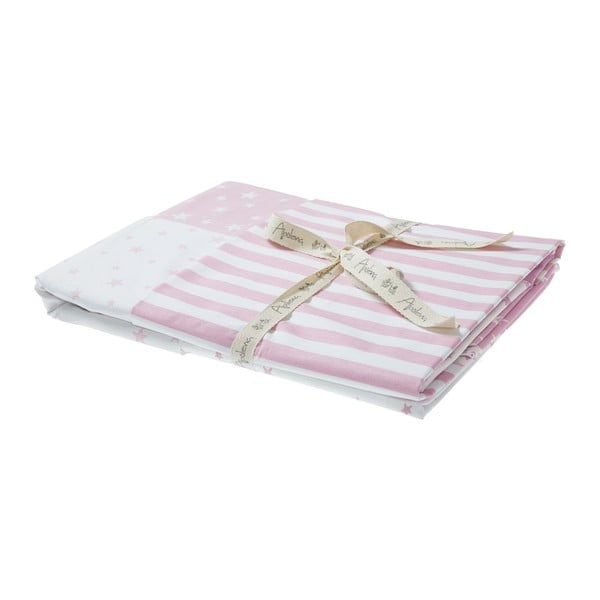 Розово памучно бебешко спално бельо с чаршаф за единично легло Mike & Co. NEW YORK Carino, 90 x 120 cm - Mike & Co. NEW YORK-image-2