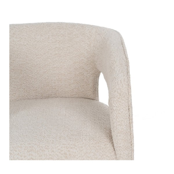 Бежово кресло от плат букле – Ixia-image-4