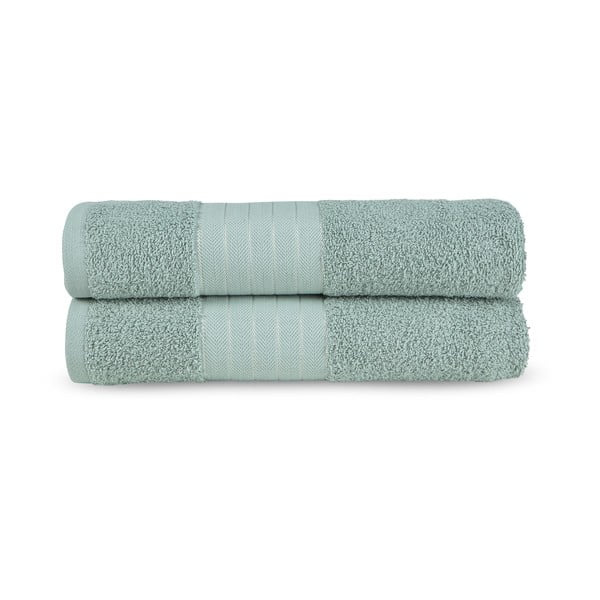 Светлозелени памучни хавлиени кърпи в комплект 2 бр. от тери 70x140 cm – Good Morning