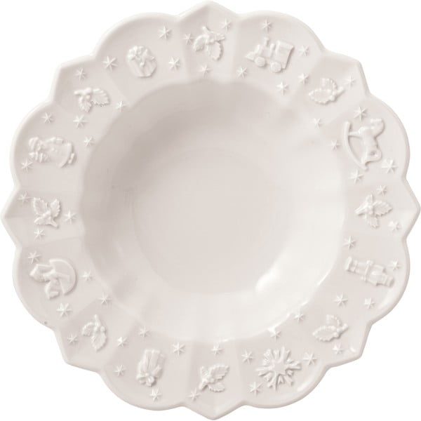 Бяла коледна чиния от дълбок порцелан, ø 23,5 cm Toy's Delight - Villeroy&Boch