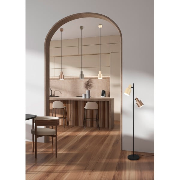 Тъмнокафяво висящо осветително тяло с метален абажур ø 12 cm Agudo – Trio-image-1