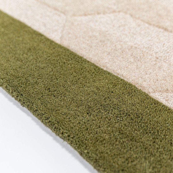 Зелен/в естествен цвят ръчно изработен вълнен килим 200x290 cm Apex Border Wool – Flair Rugs-image-2