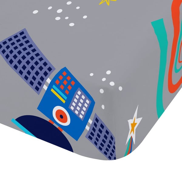 Сив еластичен единичен детски чаршаф 90x190 cm Lost In Space – Catherine Lansfield