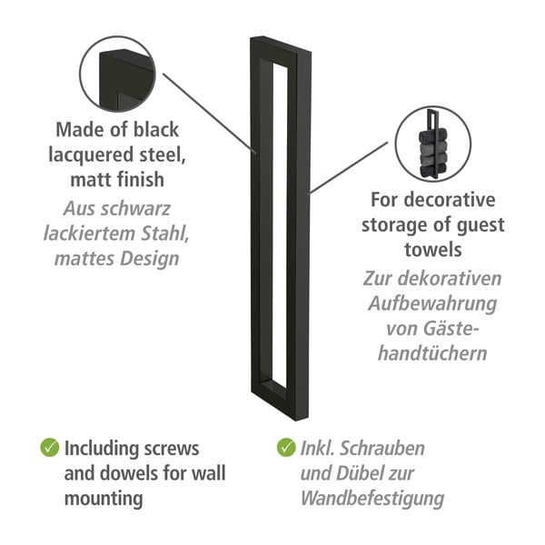 Стоманен държач за кърпи, монтиран на стената Reitani - Wenko-image-3