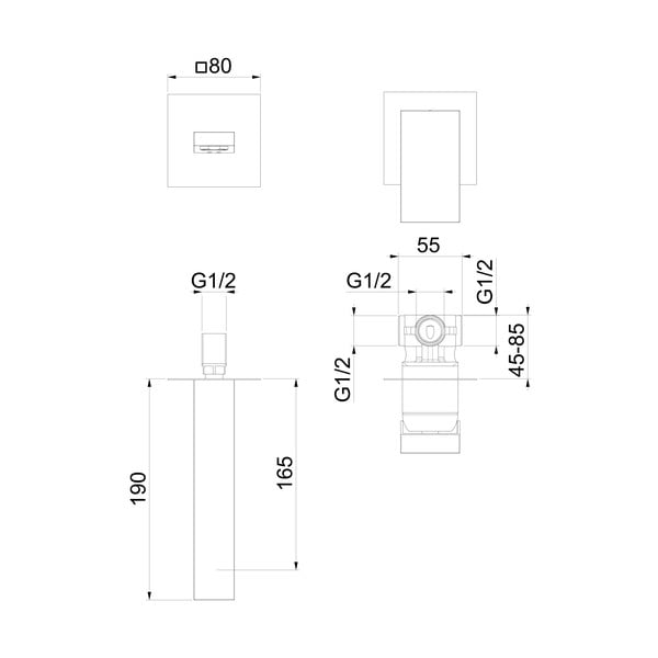 Вградена батерия за мивка в лъскаво-сребрист цвят (1 изход) Latus – Sapho-image-4