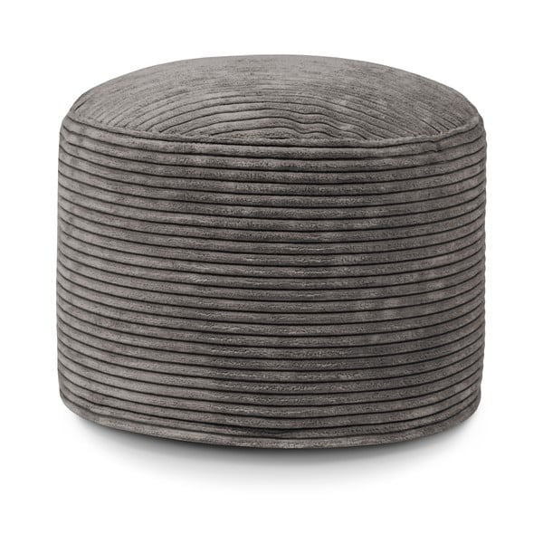 Светлосив пуф от рипсено кадифе Mini – SLOWDOWN-image-2